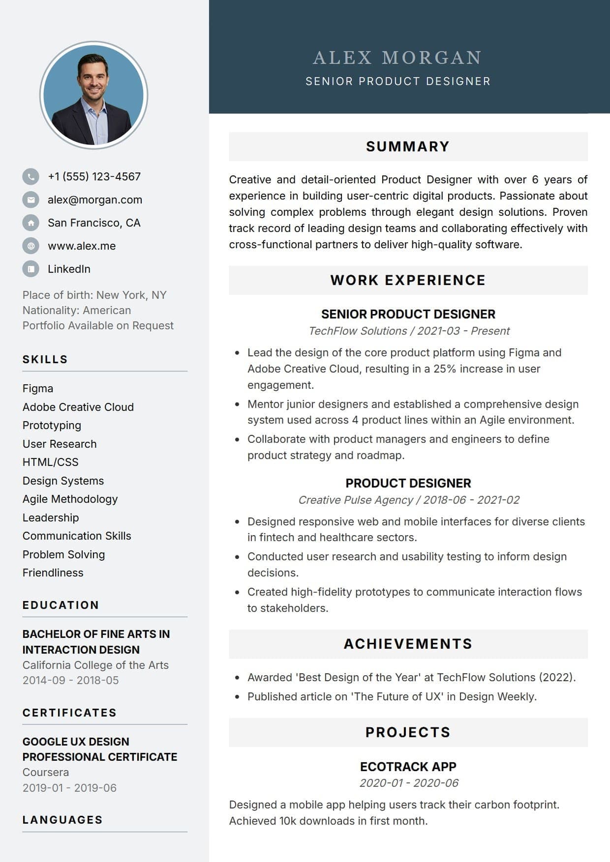 Pearl resume template Pearl resume template — A polished and highly professional layout featuring a commanding dark header and a cleanly structured soft gray sidebar. This template utilizes centered, block-style section headings to create a strong sense of authority, organization, and executive presence.