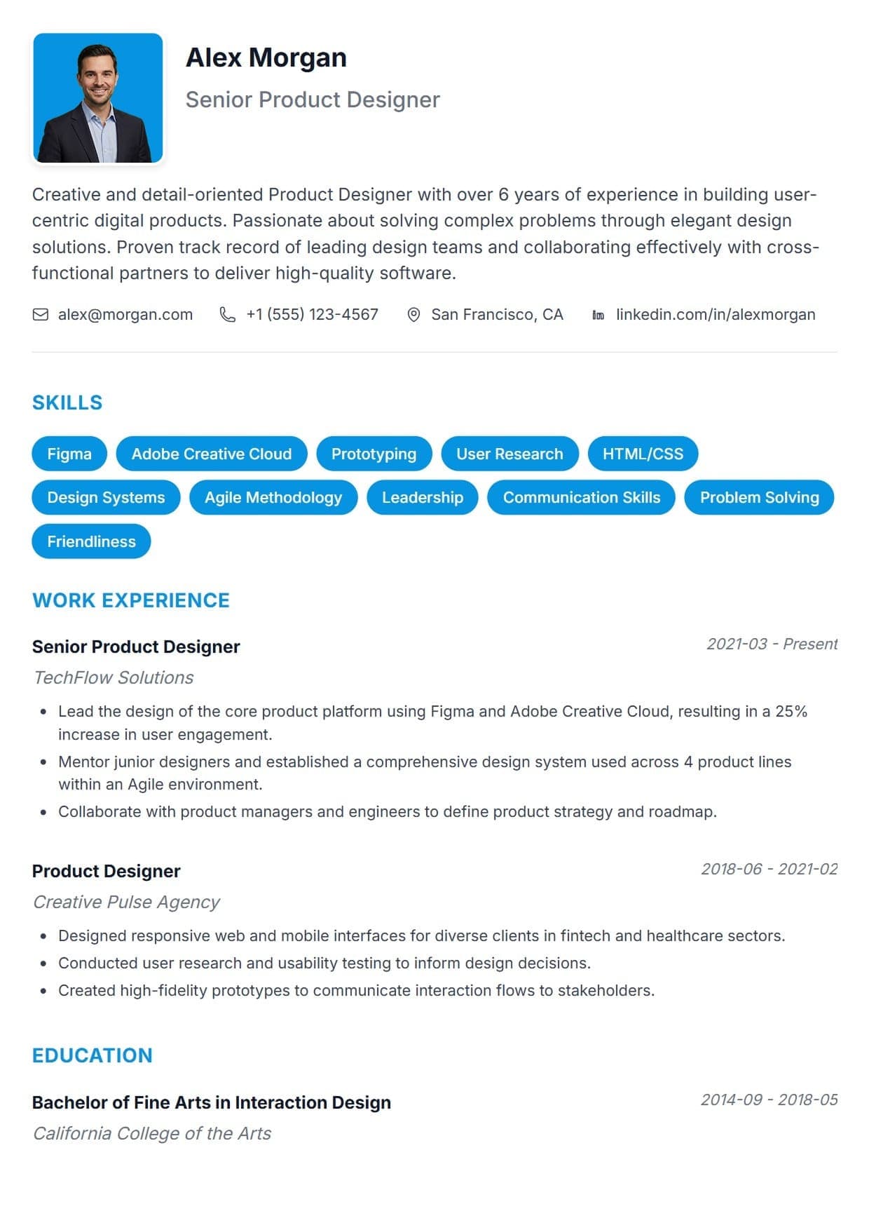 Seamless resume template thumbnail